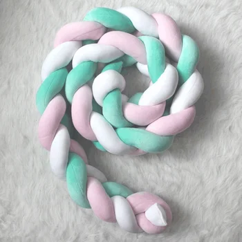 

Baby Bumper Bed Twist Braid Long Knotted Pillow Cushion Bumper For Infant Baby Crib Protector Cot Room Decor