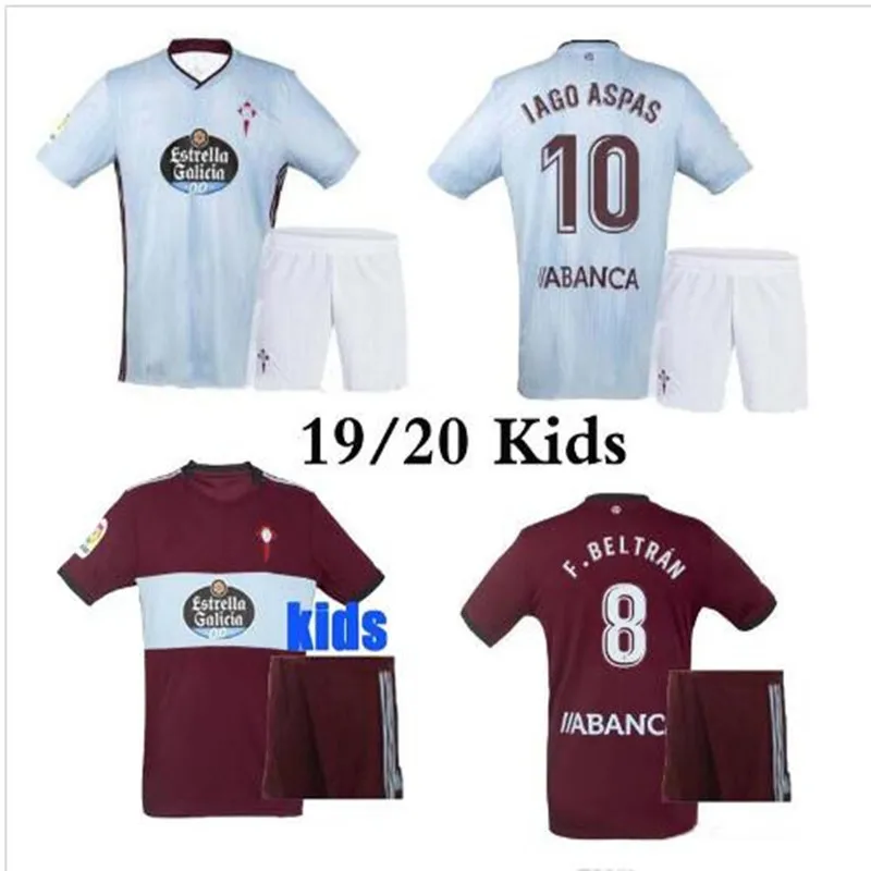 19 20 Детский комплект Celta Vigo футбольные майки MENDEZ S. GOMEZ SISTO IAGO ASPAS BOUFAL Celta de Vigo Camiseta Детская рубашка