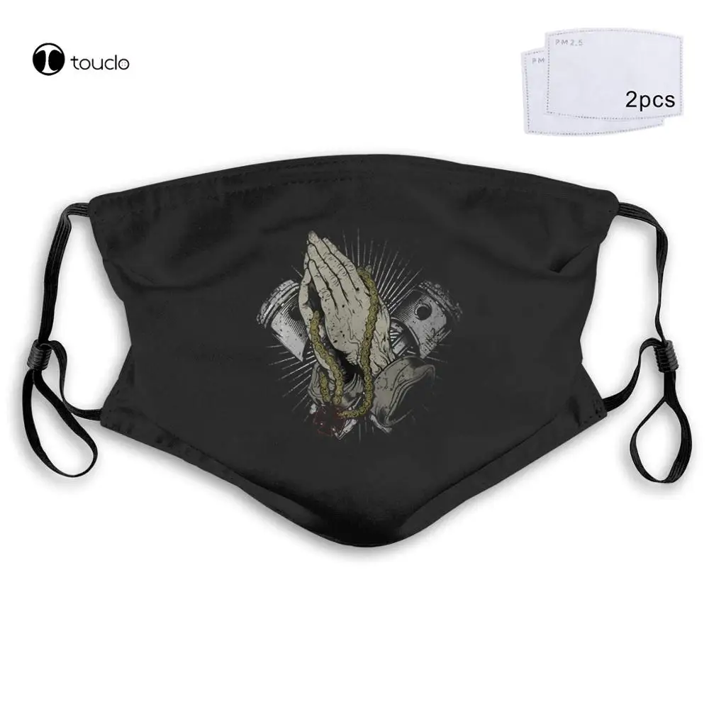 Biker Iron Cross Pregare Oldschool Maschera Per Il Viso Filtro Tasca Panno Riutilizzabile Lavabile