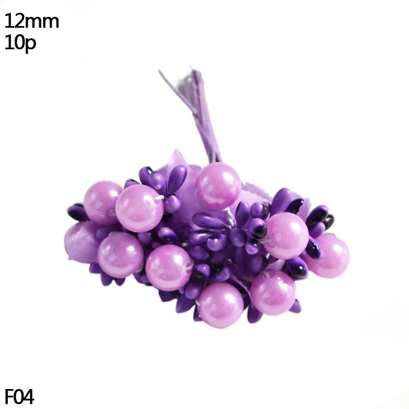 F04-DA056-F04 Смесь искусственные ягоды фиолетовые растения Цветок вишня Stamen комплект DIY Подарочная коробка венок Рождественская Свадебная вечеринка украшение - Цвет: F04-DA056-F04
