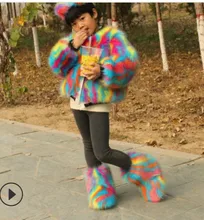  SWONCO (just have coat ) furry coat girl women faux fur jackets coat 2019 new warm outwear jacket for women 