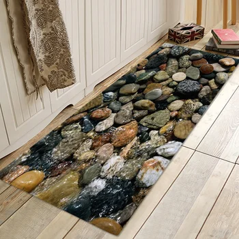 

60X180cm Home Living 3D Stone Road Printed Non-Slip Rugs Hallway Carpets Kitchen Bathroom Floor Rugs Doormats Home Decor