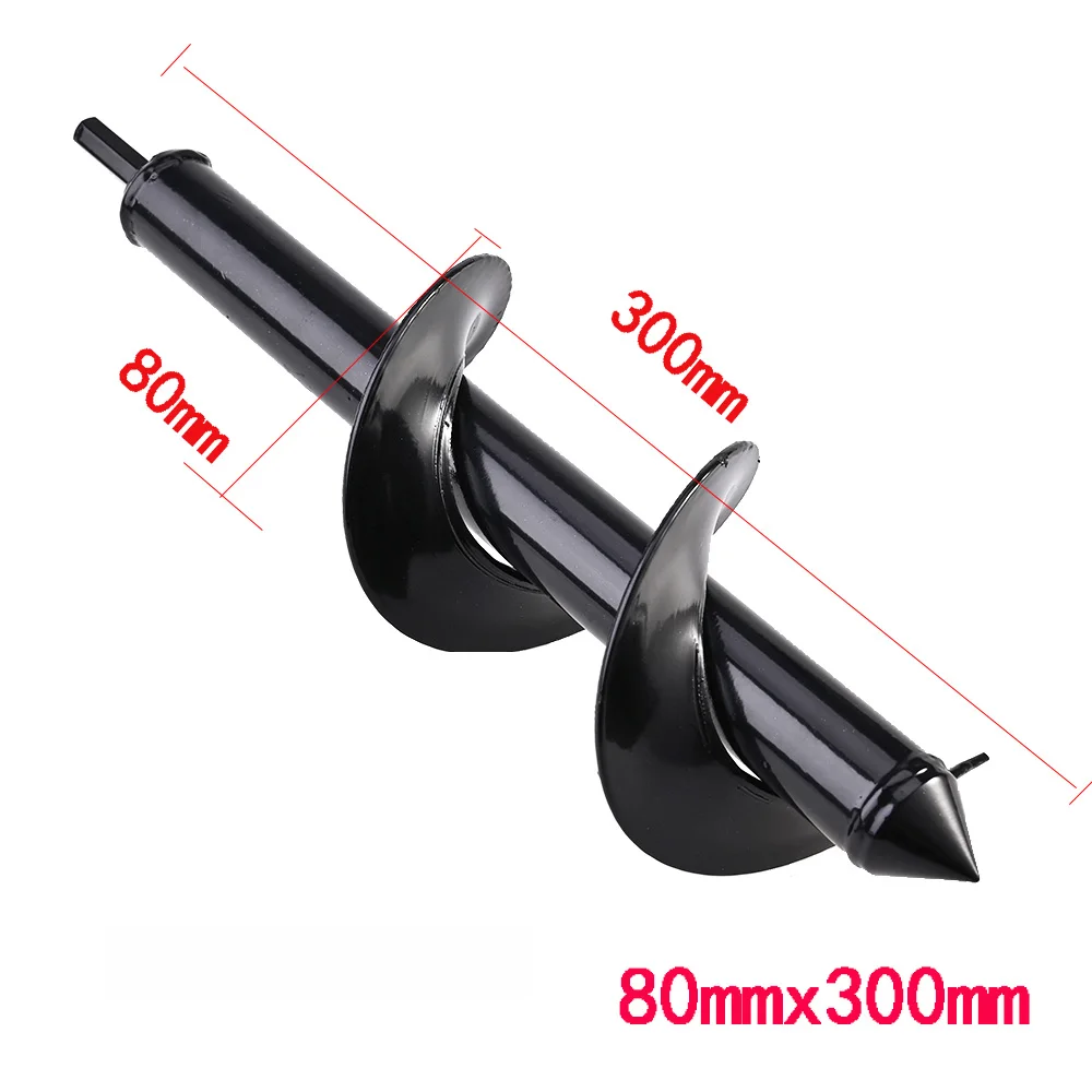 80mmx300mm Садовый Бур, спиральное сверло, цветочное сеялка, ламповый вал, сверло, сверло, садовое постельное белье, посадочное отверстие, инструмент для экскаватора - Цвет: 80mmx300mm