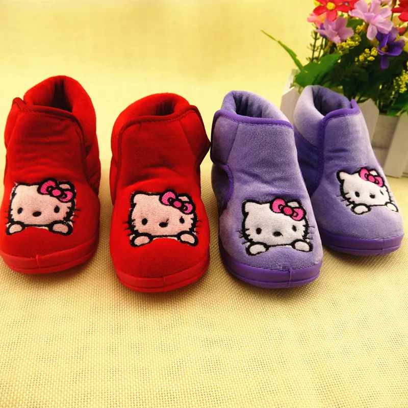 Koovan/Новинка года; детская обувь с рисунком котенка; обувь принцессы с мягкой подошвой для первых шагов; ботинки для мальчиков и девочек; детская обувь; Теплая обувь для малышей
