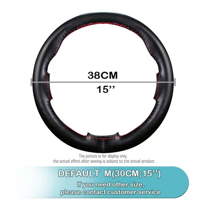 15 Non-Slip Car Steering Wheel Cover - Soft Artificial Leather with Sewing Kit