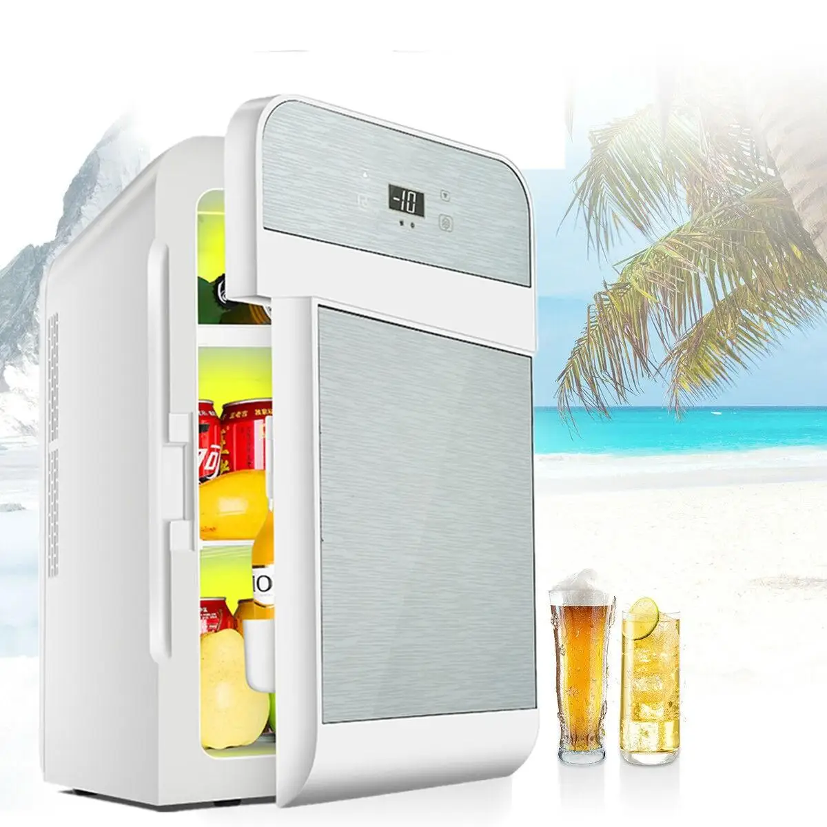 Mini Fridge Portable Cooler and Warmer Beauty fridge Makeup Fridges with Jade Roller for Home, Bedroom, Travel, Skincare car fridge