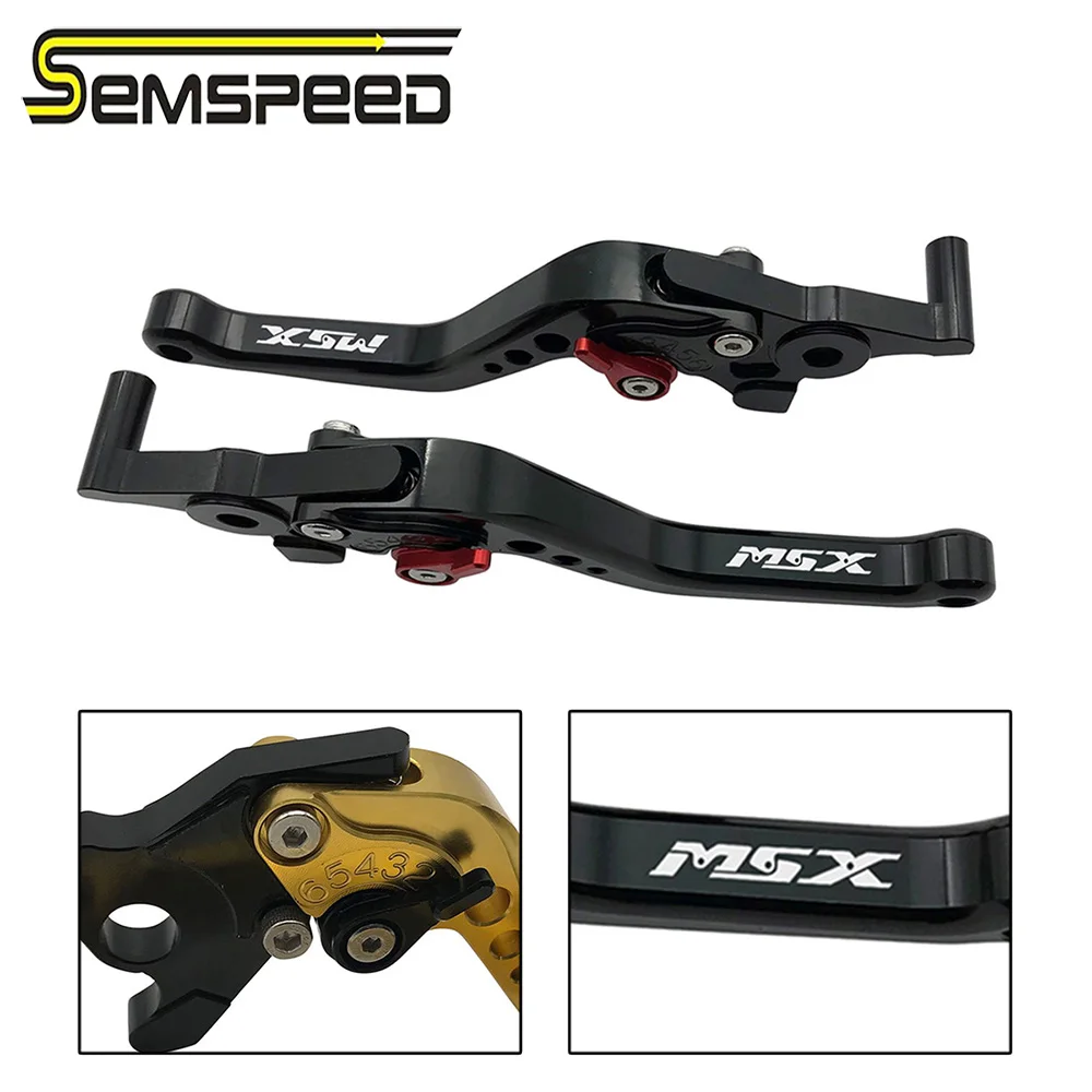 SEMSPEED MSX Логотип Регулируемые Короткие тормозные рычаги сцепления для HONDA 125 GROM 125SF