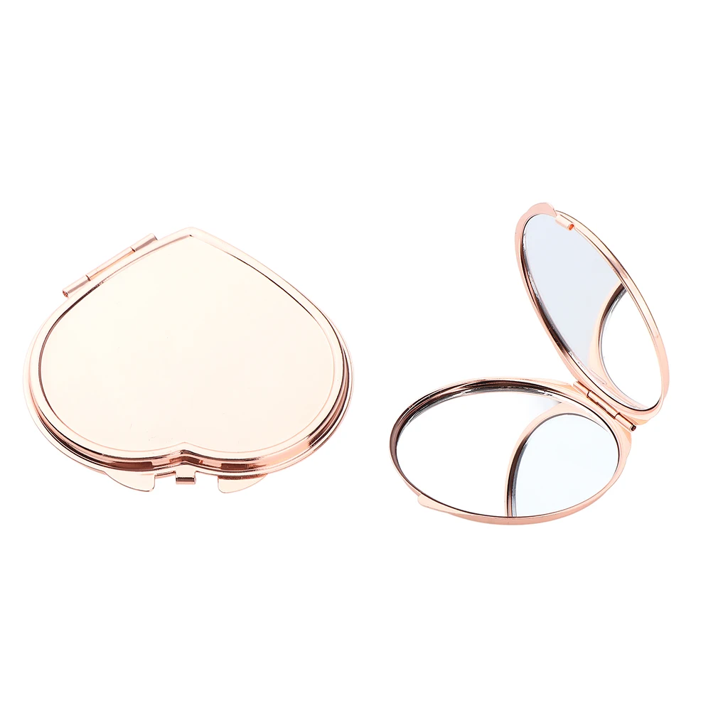 2 формы сердца/круглая Косметика Косметическое Зеркало розовое золото