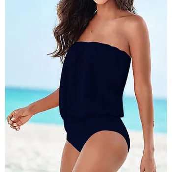 

2019 Swimsuit women's sexy one-piece swimsuit plain bikini black swimsuit