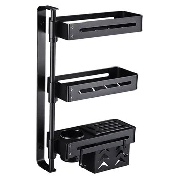 

Hole Free Kitchen Storage Rack Seasoning Wall Mounted Corner Rotatable Triangle Saves Space