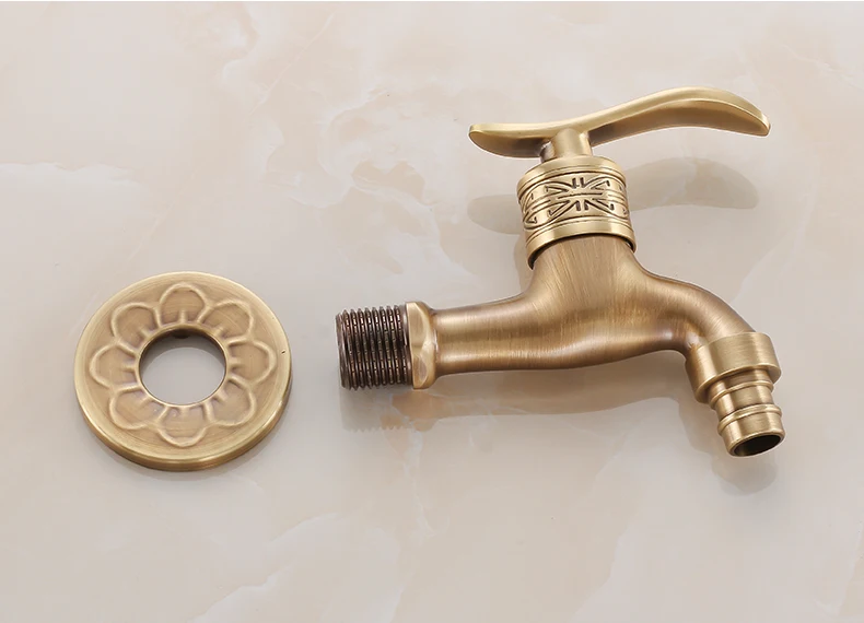 Vidric Bibcock Faucet Long Garden Crane Antique Brass Bathroom Mop Sink Faucets Wall Mount Washing Machine Water Taps Garden 170