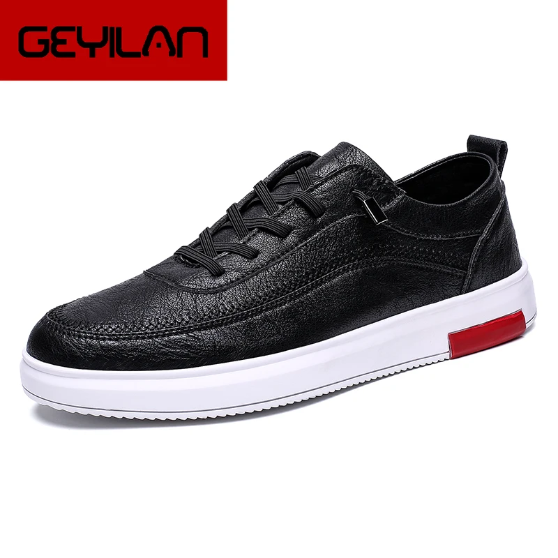 

NEW 2019 Autumn New Sneakers Men Shoes Lace-Up Mens Shoes Microfiber Leather Casual Shoes Male Winter Man Footwear Flats *YH8203