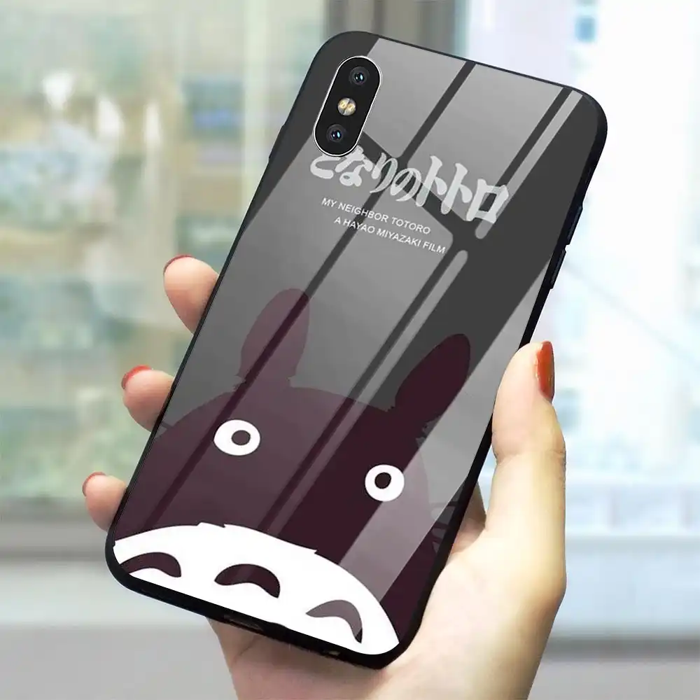 トトロ電話ケース Iphone Xs カバー 5 5 S Se 6 6 S 7 8 プラス Xs 最大 Xr X 強化ガラス フィットケース Aliexpress