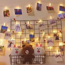 Гирлянды с гирляндой для карт, зажим для фото, 2 м, 4M, 6 м, люстра, лампа-вспышка, Рождественское украшение для дома, улицы, гостиной
