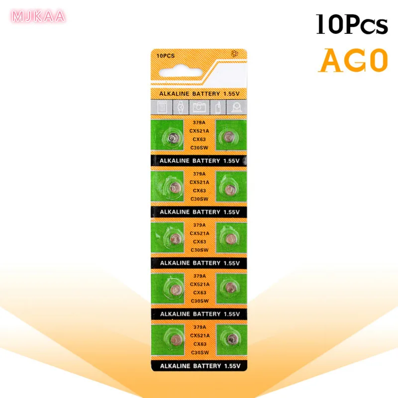 

10PCS/MJKAA AG0 LR69 LR521 379 A Button Battery SR521SW D379 Battery 1.55 V V379 SR63 Watch Toy Battery