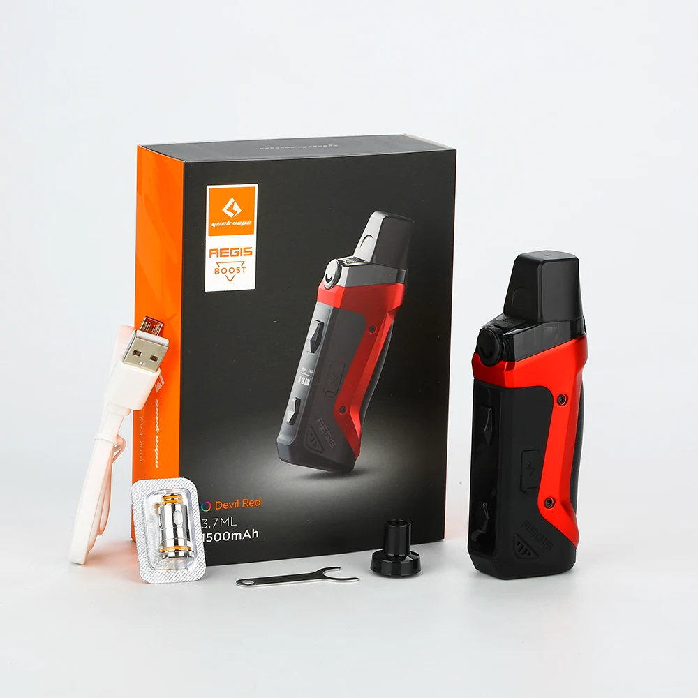 Бесплатные Подарочные катушки и стручки Geekvape Aegis Boost Pod Vape Kit с аккумулятором 1500 мАч и 3 мл атомайзером MTL DTL электронная сигарета Vape Kit vs Vinci