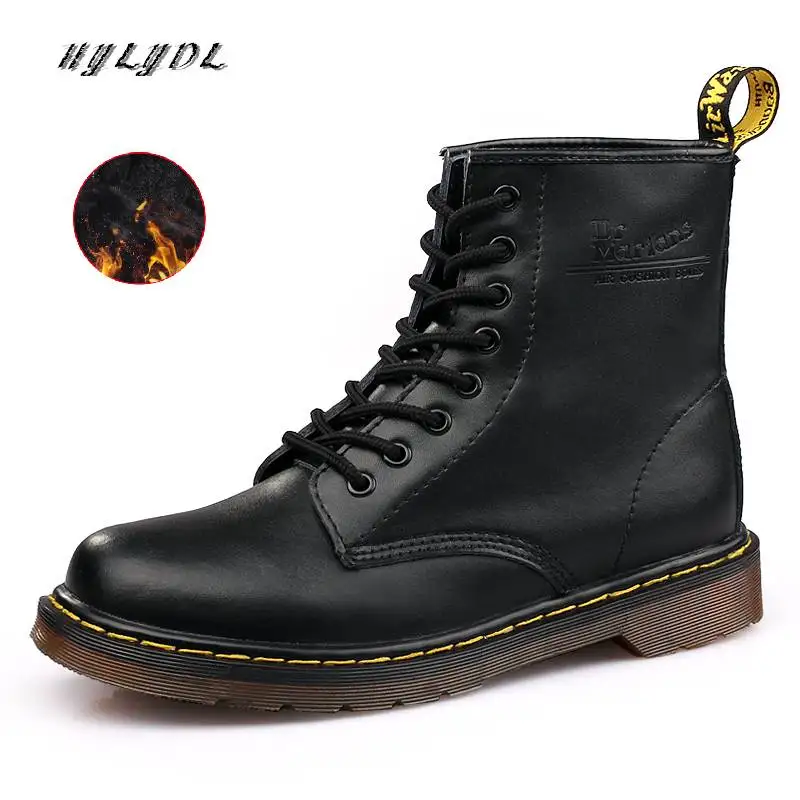 Women Boots Men Winter Warm Fur Genuine Leather Boots Ankle Casual
Lovers Shoes Couple Martin Boots Fashion Non Slip Flat Botas