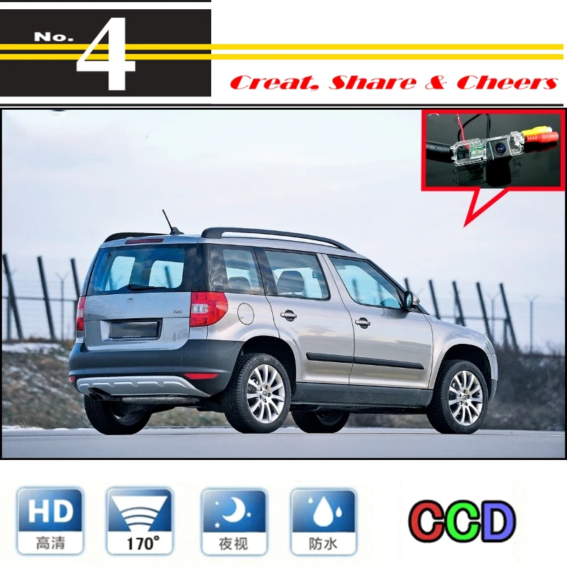 LiisleeFor Skoda Yeti 5D SUV 2010~2014 Car Camera High Quality Rear View Back Up Camera For PAL Or NTSC  CCD + RCA (4)