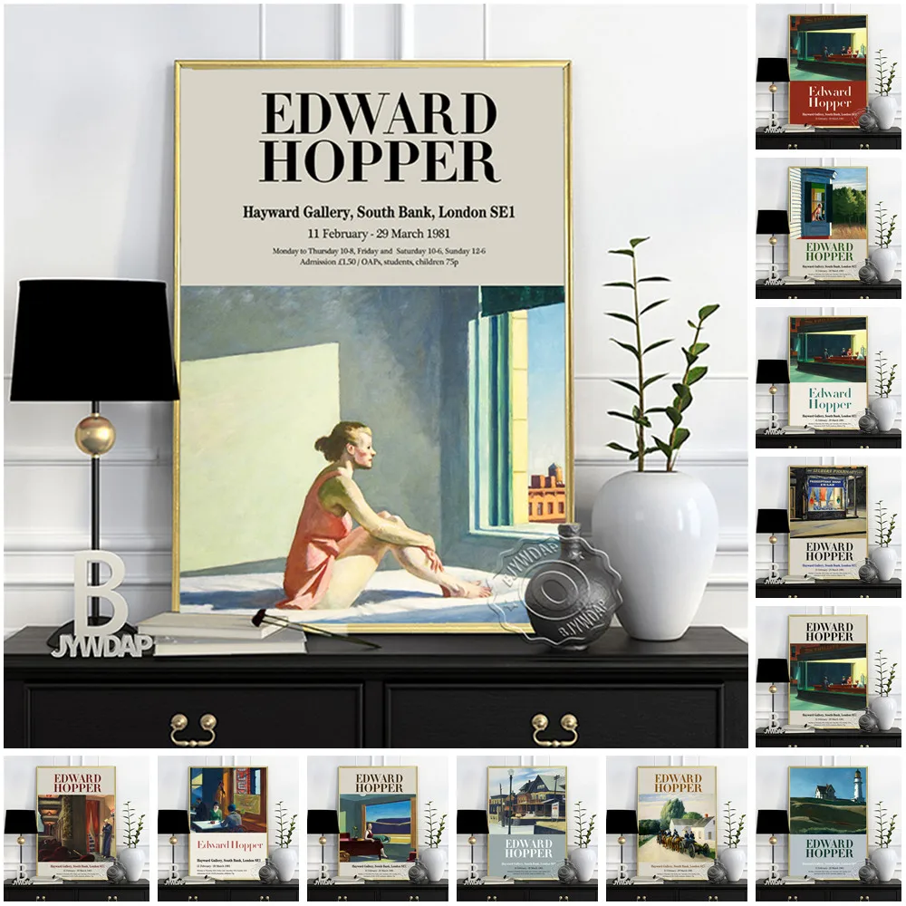 Edward Hopper Exhibition Poster Morning Sun Art Prints Nighthawks Wall Picture Contemporary American Life Landscape | Дом и сад