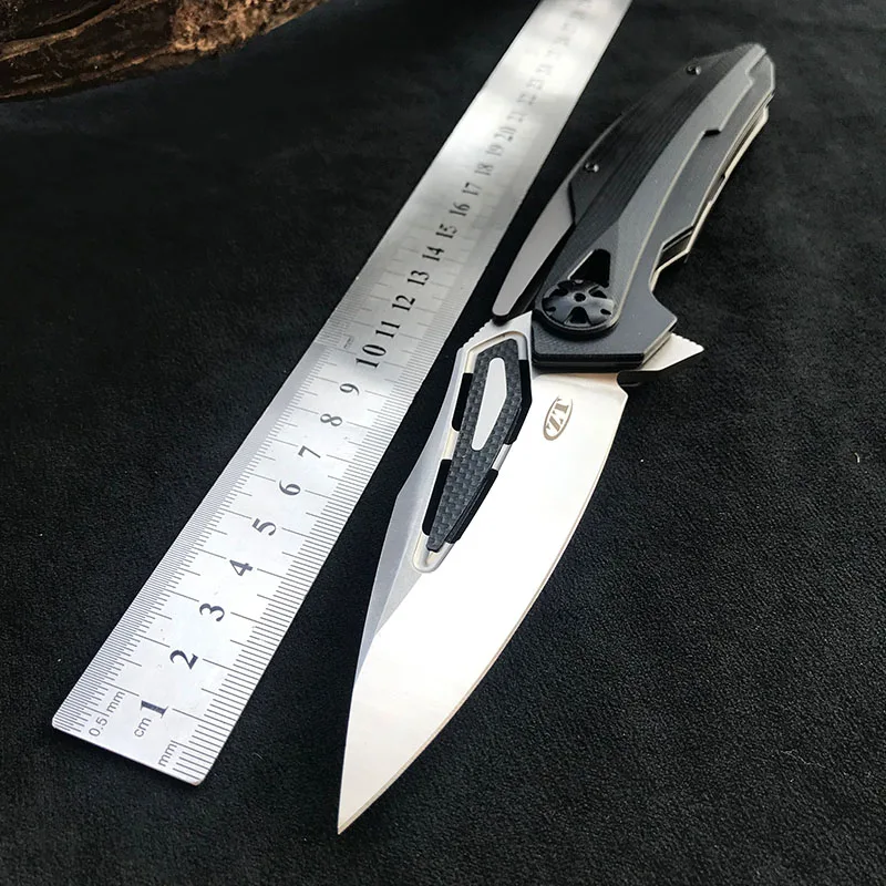 Skup 2019 nowy ZT 0999 składany nóż D2 stali z włókna węglowego ostrze CNC scyzoryk camping odkryty edc na polowania wycinarka