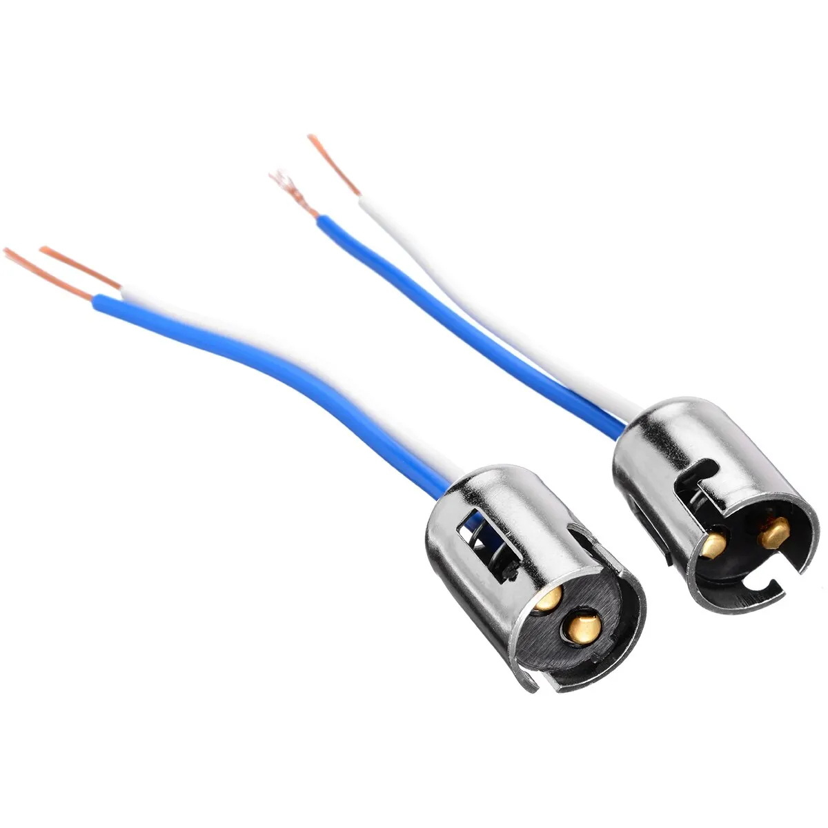Mayitr 2Pcs Bay15d 1157 Bayonet Socket Connector Car Tail Brake Bulb Extension Wire Harness Socket Support 1158 1493 2057 3497