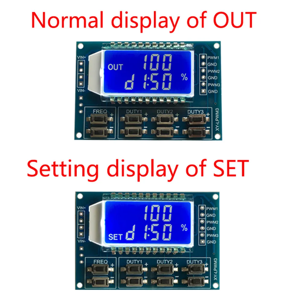 3 Channel LCD Backlight Digital Signal Generator Square Wave PWM Pulse Frequency Duty Ratio Adjustable Module 1Hz-150Khz 3