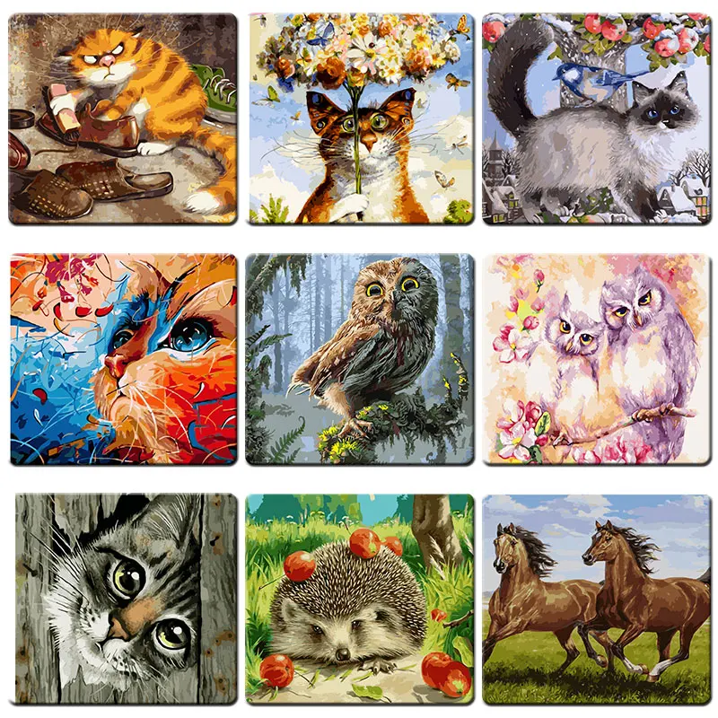 

PaintEveryday Acrylic Paintings By Numbers Animals Oil Painting Handmade Creative DIY Paintings Children Picture Fast Shipping