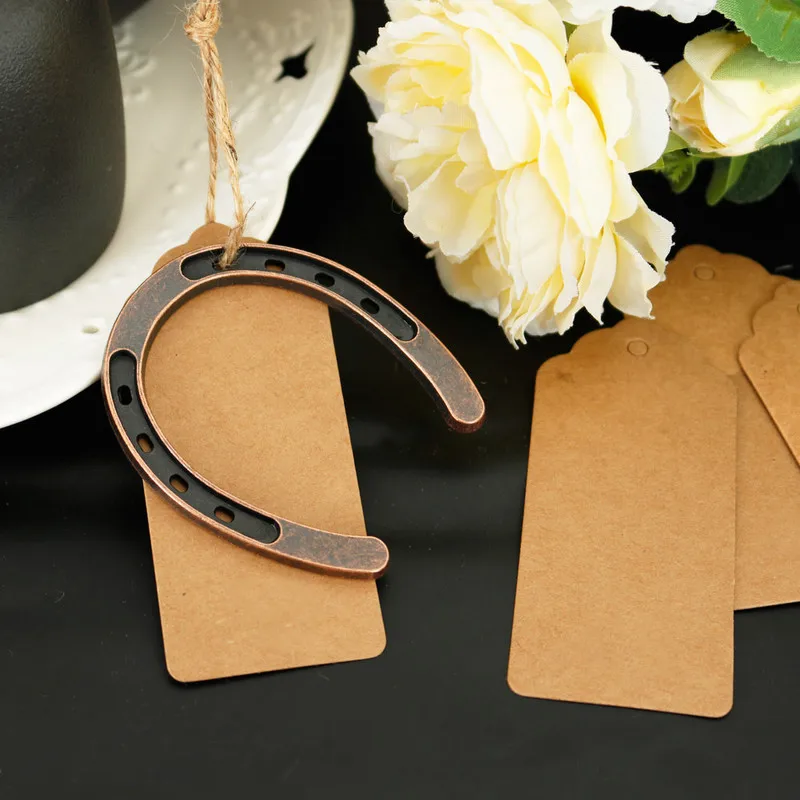 10 комплектов счастливые металлические подковы крафт бумажные бирки DIY ремесло вечерние бумажные бирки табличка с номером для столика Свадебные украшения