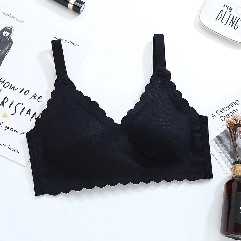 Wasteheart Women Fashion Black Gray Green Wireless Padded Bras Sexy One-Piece Bras Underwear Cup 90 A B Female Seamless Bras