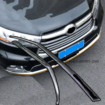 

For Toyota Highlander 2015-2017 ABS Chrome Front Bumper Lips Decorative Strip 2pCS Car modification Car accessories