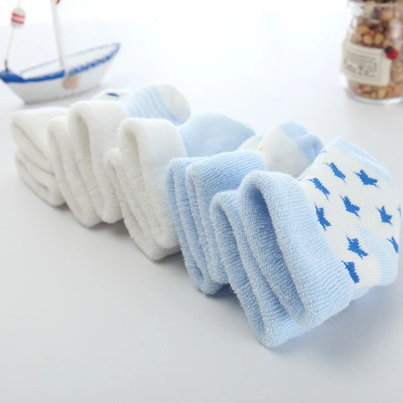 5 Pairs/lot 0 to 24M Newborn Baby's Terry Socks Winter Warm Socks For Infants Girls Boys Thick Sock For Toddler baby socks