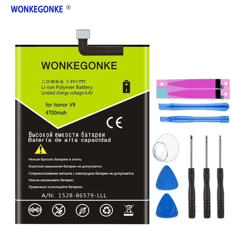 WONKEGONKE 4700 мА/ч HB376994ECW для Huawei Honor 8 Pro V9 HonorV9 DUK-AL20 DUK-TL30 батарея | Мобильные телефоны и