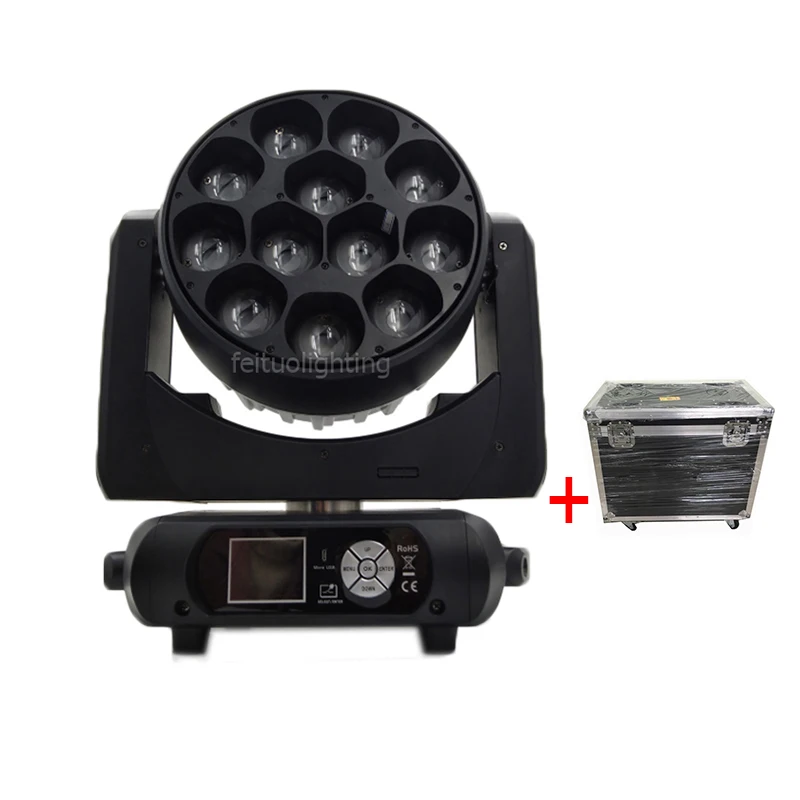 4 шт. + Дорожный Чехол с точечным управлением Lyre Led Zoom Moving Head 12x40 Вт RGBW 4в1 Луч Wash Mobile
