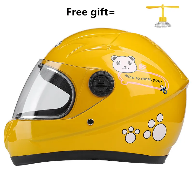 50 to 54 Cm Motorcycle Scooter Cute personality Kid Child Helmet 6-10 Years Children Red Yellow Blue Safty Moto Bicycle Helmets