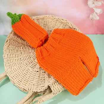 

1 Set Newborn Photography Costume Lovely Handmade Props Crochet Knitted Props Halloween Clothing for Newborn One Month Baby (Ora