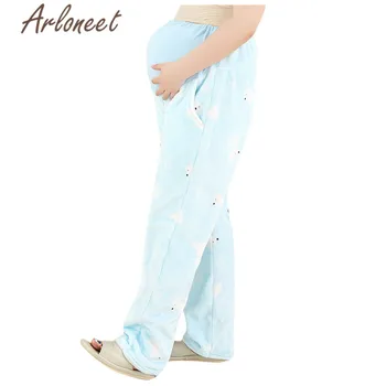 

ARLONEET Maternity Clothes Women Pregnancy Pants High Waist Furry Pockets Rabbit Loose Pants Plus Velvet Warm Winter Pants Women