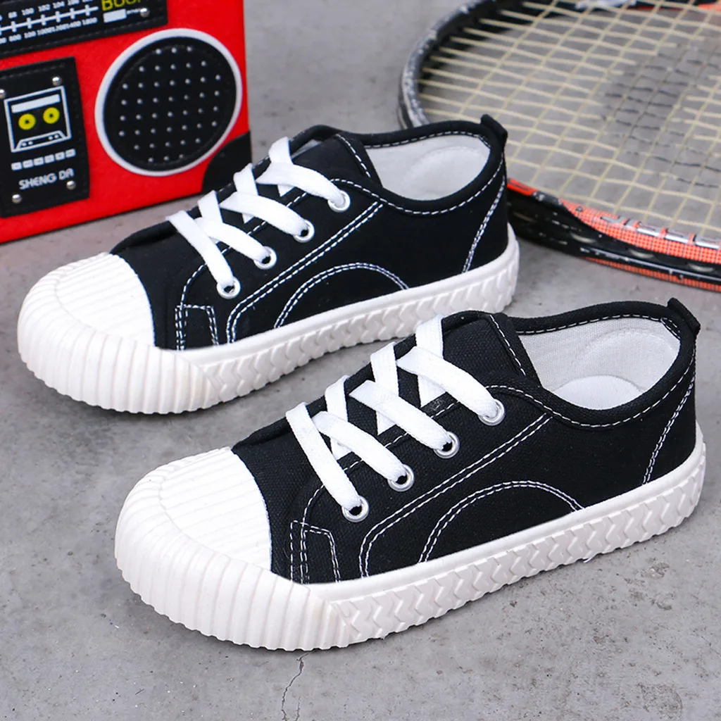 Toddler Infant kids shoes Boys Girls Baby Shoes Solid Flat Canvas Sneakers Footwear chaussures enfant fille детская обувь#B40