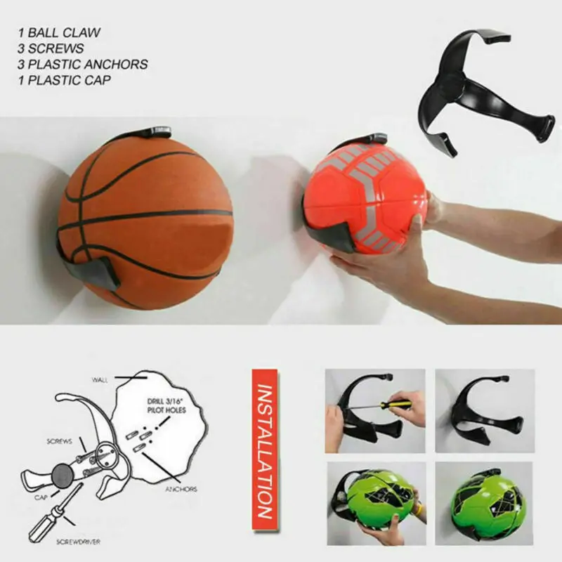 

Balls Claw Wall Hung Basketball Football Storage Rack Balls Display Stand Home Room Storage Basketball Holders