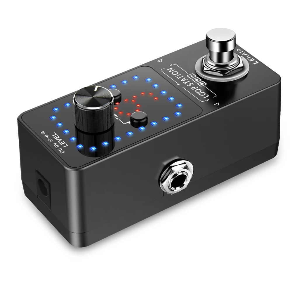 LEKATO Guitar Looper 9 Loop 40 minuti di registrazione Time Loop Station con accordatore Overdub illimitato pedale effetto Looper per chitarra