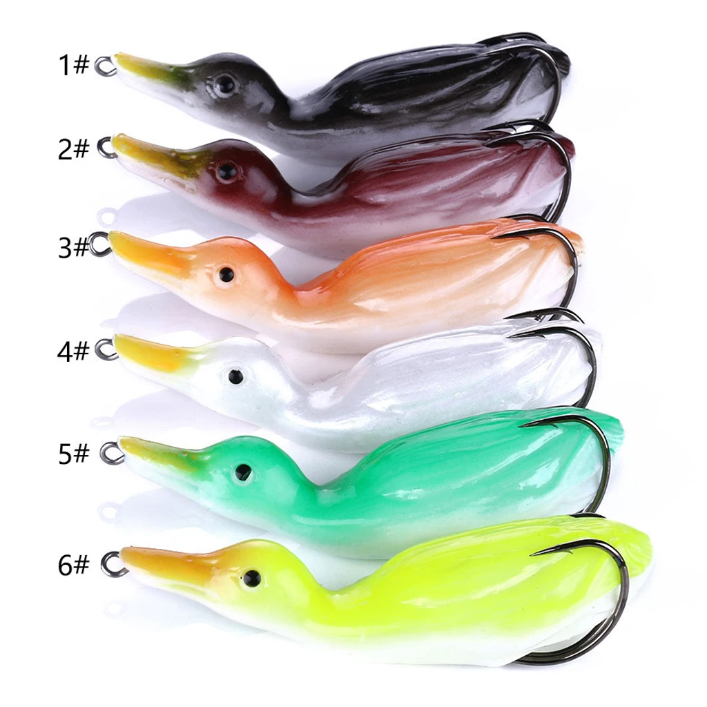 Perfeclan 2pcs 10.5cm Artificial Duck Fishing Lure Soft Silicone Sinking Wobblers Frog Baits Pesca Pike Carp Fishing Lures Tool