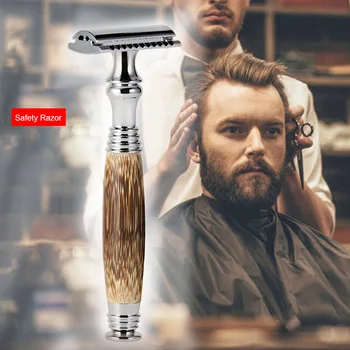 

Double Edge Safety Razor with Natural Bamboo Handle Unisex Sustainable Razor Fits All Double Edge Razor Blades