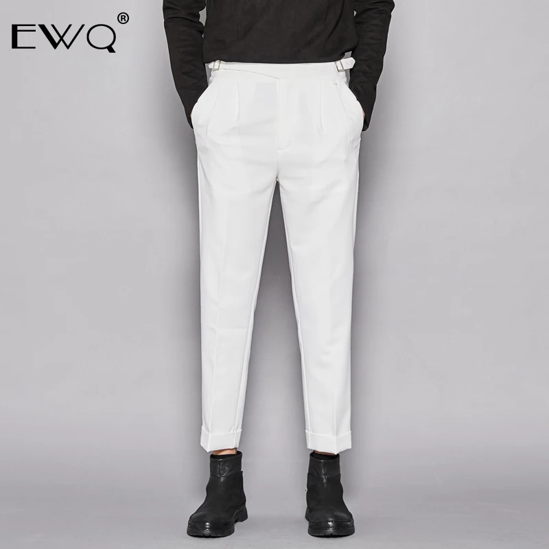 EWQ/, весенние новые мужские брюки, модные, для самостоятельного развития, одноцветные, узкие брюки для мужчин, повседневные, винтажные, 0094