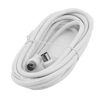 

New 1Pc 1m 1.5m 2m RCA Coaxial Antenna Aerial Lead Cable Male to Male White RF single Coax Cable TV RF cable
