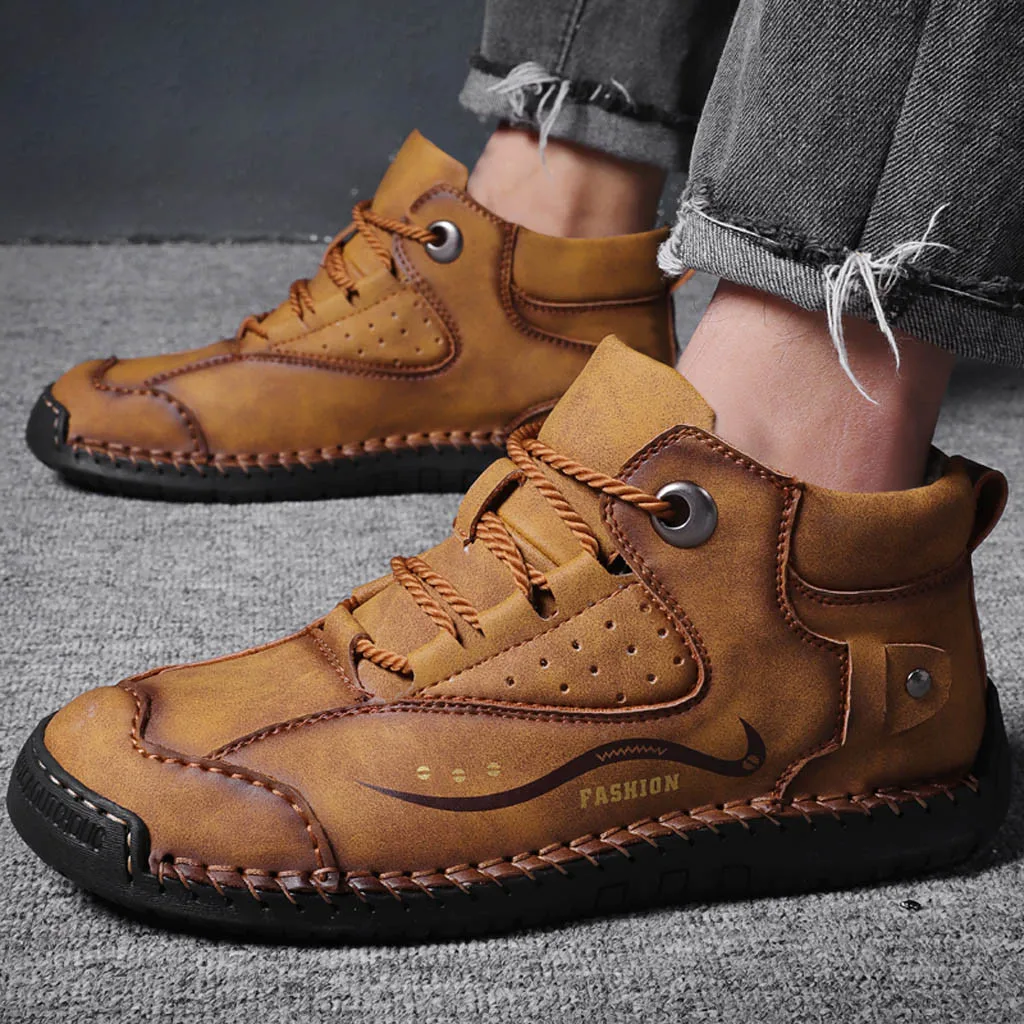 Зимние теплые ботинки большого размера повседневные ручной работы в британском