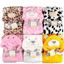 Милое детское банное полотенце из флиса в форме Милого Животного, детское полотенце с капюшоном, халат, накидка, детское одеяло для новорожденных