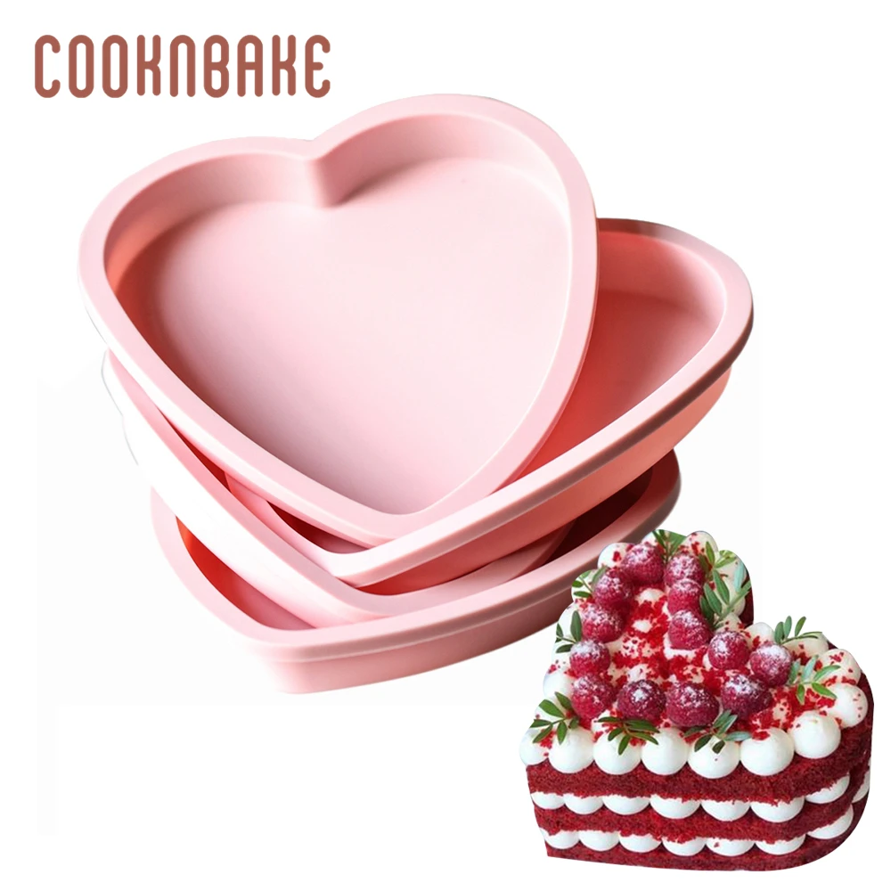 COOKNBAKE, силиконовая форма для торта, радужные торты, хлеб, выпечка, инструмент для выпечки, круглый противень для пиццы, сердце, украшение торта, инструмент, сделай сам, день рождения