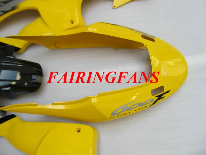 Мотоциклетный вставной обтекатель комплект для HONDA CBR600F4 99 00 CBR600 F4 1999 2000 CBR 600F4 желто-черные Обтекатели Кузов+ подарки HU10