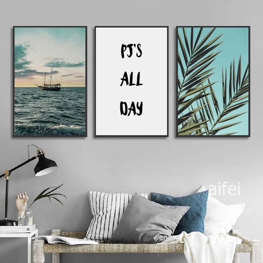 

Tropical Decoration Scandinavian Palm Tree Canvas Painting Landscape Poster Motivation Nordic Wall Art Print Decorative Picture