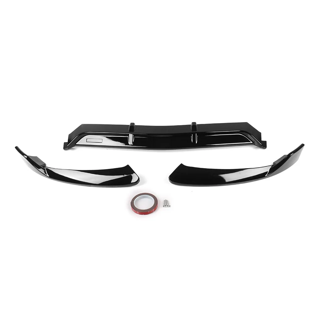 Car Front Bumper Lip Spoiler For Mercedes-Benz C Class W205 Standard Model ABS Gloss Black 3PCS Sport Style