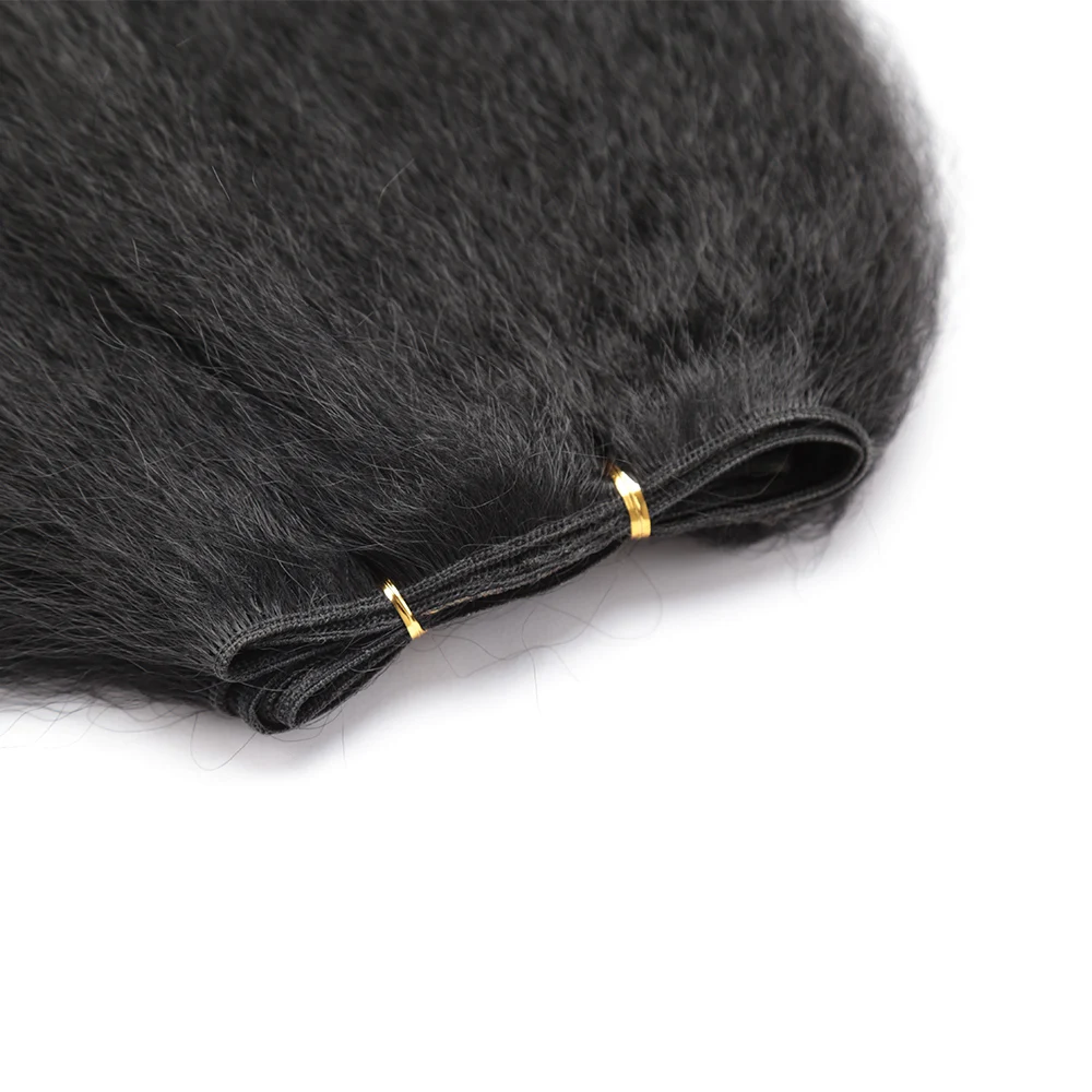 Synthetic Hair Weave Kinky Straight Hair Bundles 1 Piece For African Women